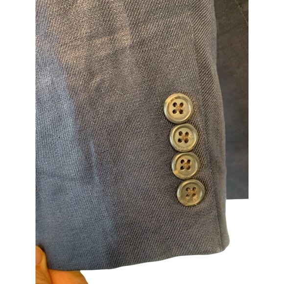 VTG 2007 J.Crew Mens 100% Irish Linen Navy Blue Blazer Jacket 40R RV10317 - Picture 9 of 13